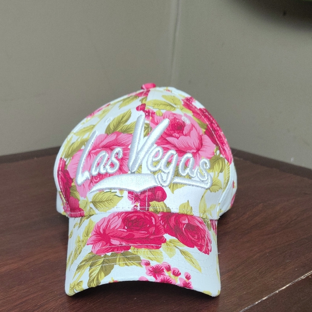 Unbranded Las Vegas Rose Flowered Baseball Hat W Adj. Velcro Back